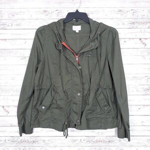 Converse One Star Womens Jacket L Army Green Drawstring Waist 801